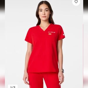 Figs Pop Red Scrub Set